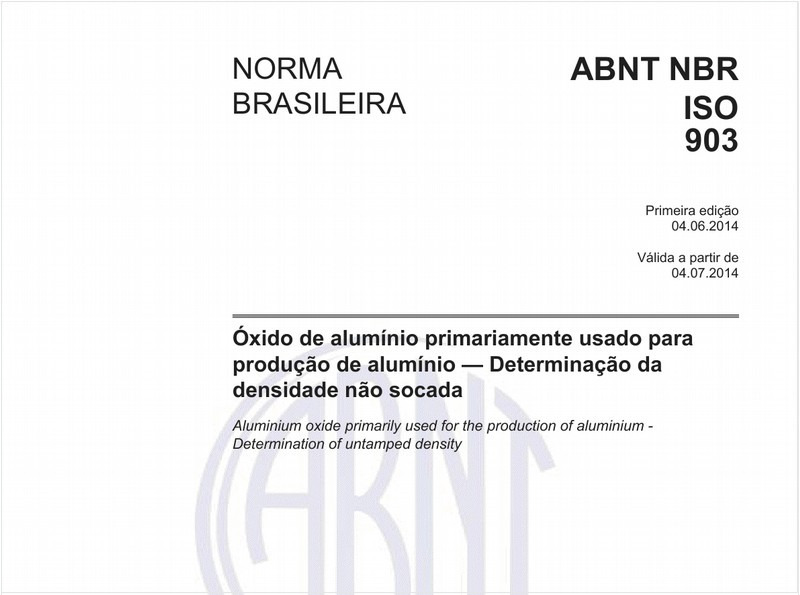 Óxido de alumínio primariamente usado para produção de alumínio - Determinação da densidade não socada