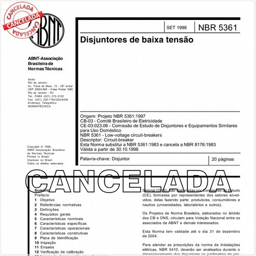 Disjuntores de baixa tensão  