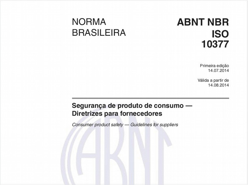 Segurança de produto de consumo — Diretrizes para fornecedores