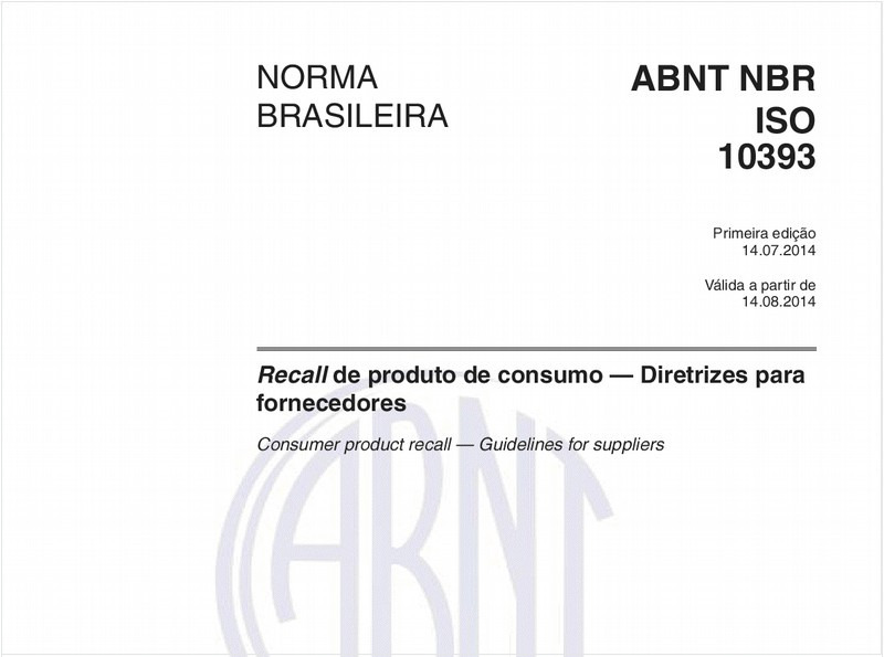Recall de produto de consumo — Diretrizes para fornecedores