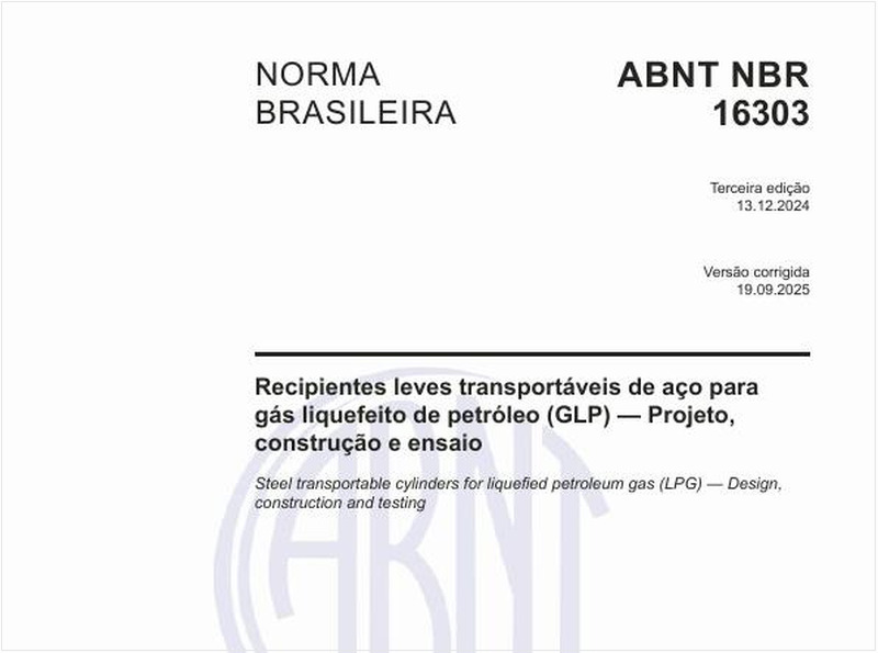 Recipientes leves transportáveis de aço para gás liquefeito de petróleo (GLP) - Projeto, construção e ensaio