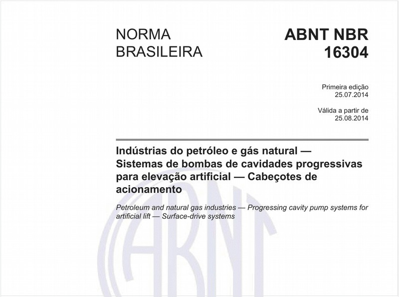 Indústrias do petróleo e gás natural - Sistemas de bombas de cavidades progressivas para elevação artificial - Cabeçotes de acionamento