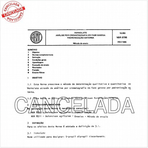 Vernolato - Análise por cromatografia em fase gasosa - Padronização externa