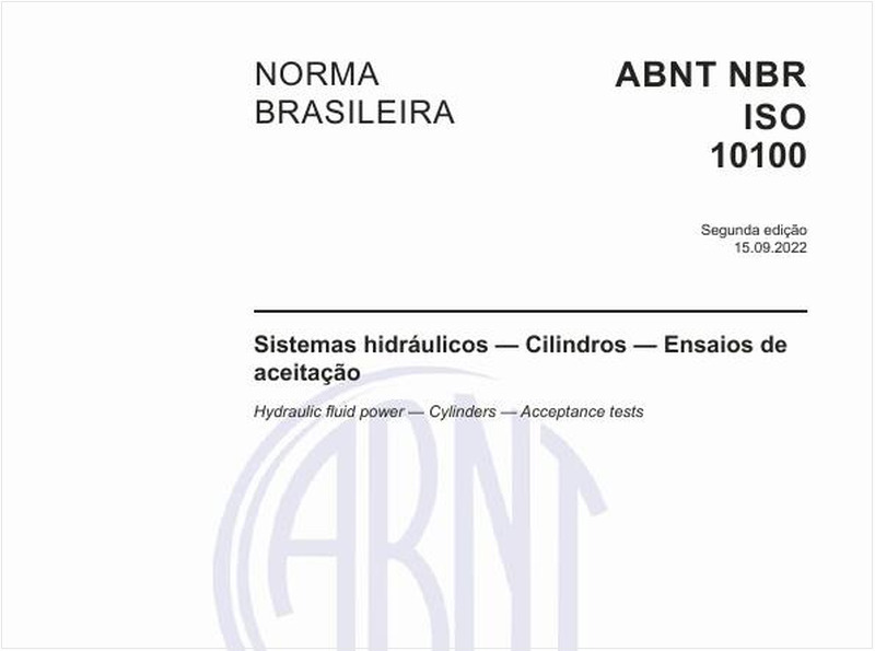 Sistemas hidráulicos - Cilindros - Ensaios de aceitação
