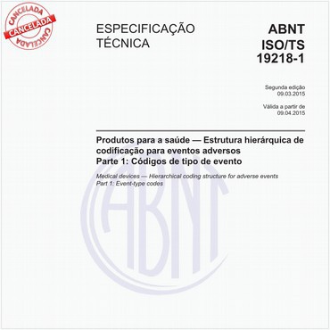 ABNT ISO/TS19218-1 de 03/2015