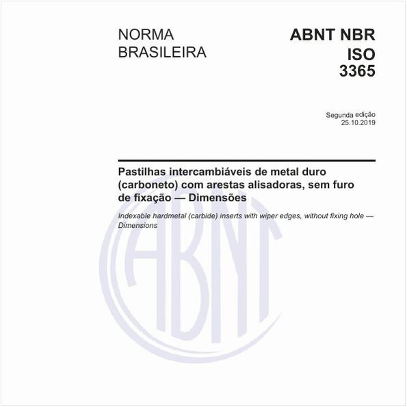 Pastilhas intercambiáveis de metal duro (carboneto) com arestas alisadoras, sem furo de fixação - Dimensões