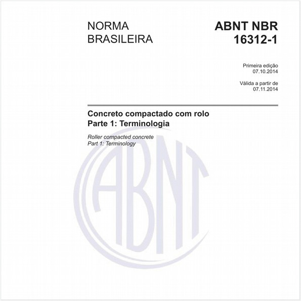 Concreto compactado com rolo - Parte 1: Terminologia