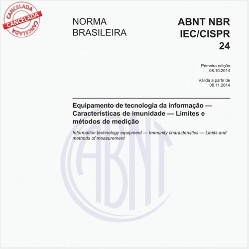 Equipamento de tecnologia da informação - Características de imunidade - Limites e métodos de medição