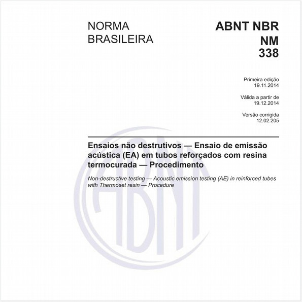 Ensaios não destrutivos - Ensaio de emissão acústica (EA) em tubos reforçados com resina termocurada - Procedimento