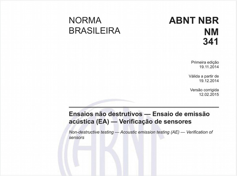Ensaios não destrutivos - Ensaio de emissão acústica (EA) - Verificação de sensores