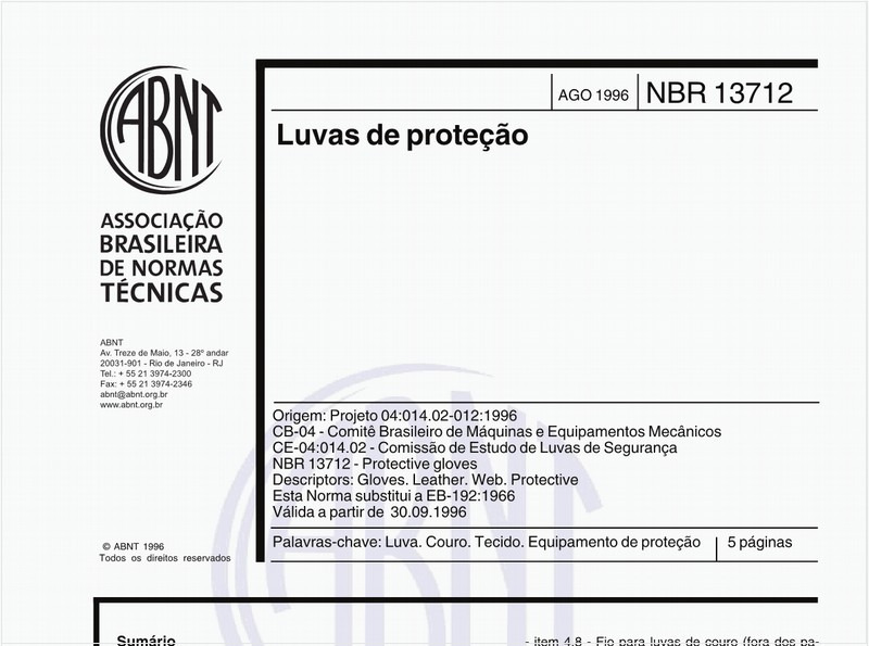 Luvas de proteção