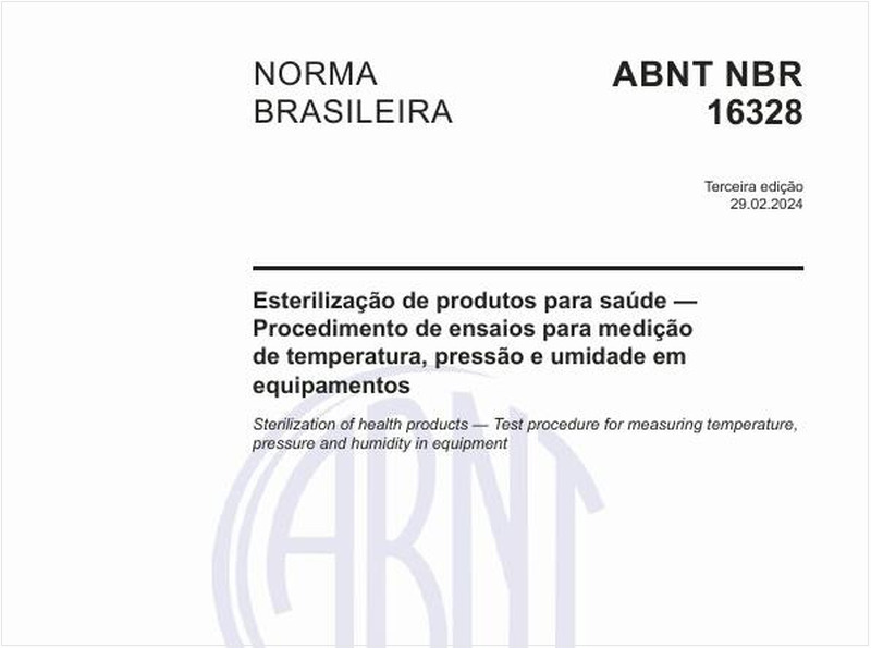 Esterilização de produtos para saúde — Procedimento de ensaios para medição de temperatura, pressão e umidade em equipamentos