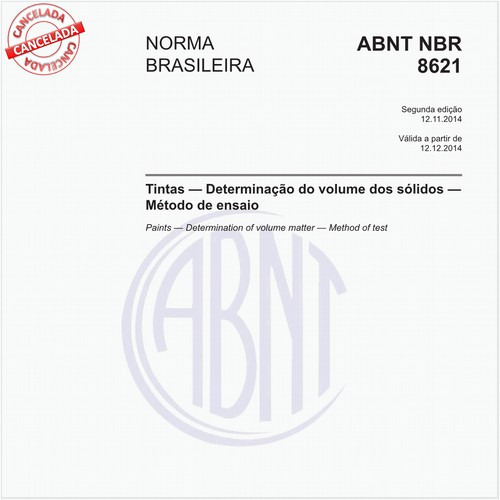 Tintas - Determinação do volume dos sólidos - Método de ensaio