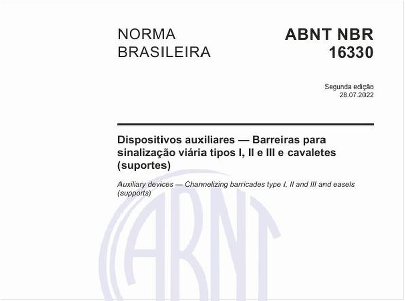 Dispositivos auxiliares - Barreiras para sinalização viária tipos I, II e III e cavaletes (suportes)