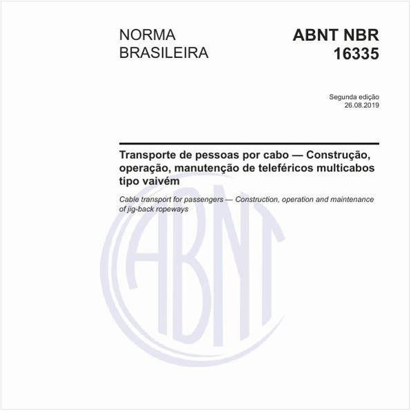 Transporte de pessoas por cabo - Construção, operação, manutenção de teleféricos multicabos tipo vaivém