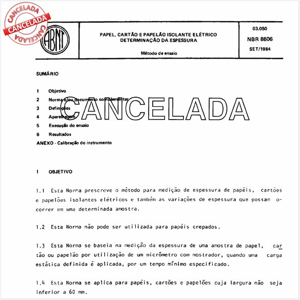 Papel, cartão e papelão isolante elétrico - Determinação da espessura