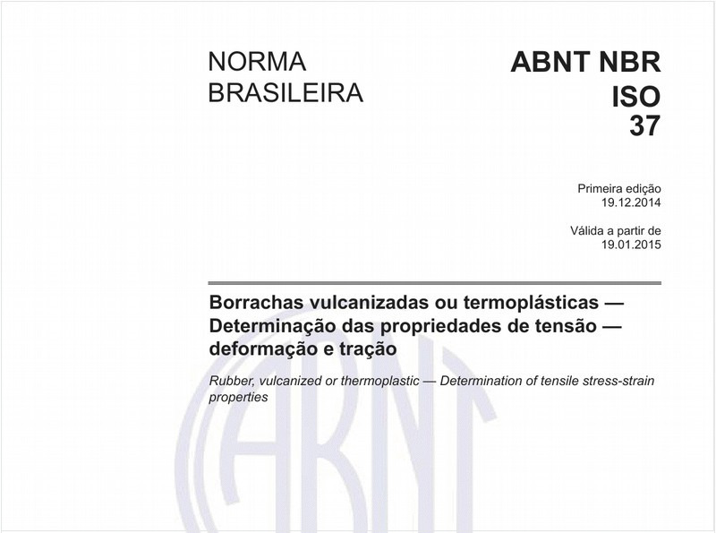 Borrachas vulcanizadas ou termoplásticas - Determinação das propriedades de tensão - deformação e tração