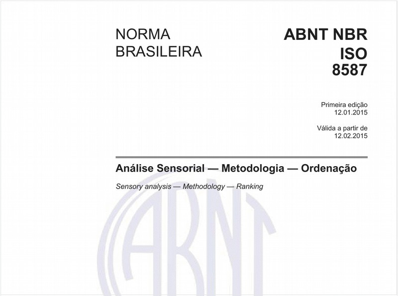Análise Sensorial - Metodologia - Ordenação
