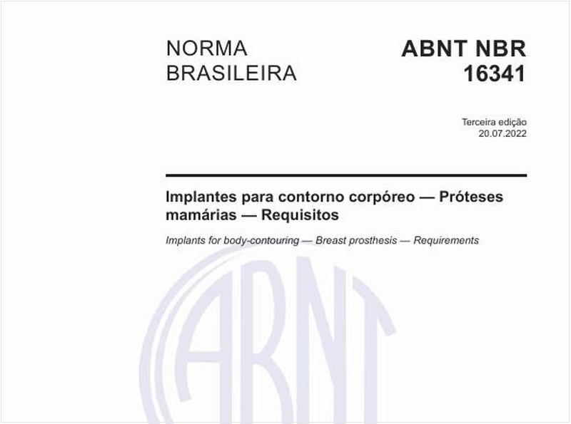 Implantes para contorno corpóreo - Próteses mamárias - Requisitos
