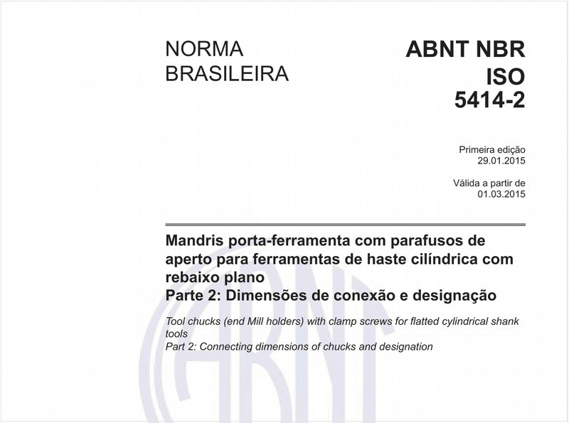 Mandris porta-ferramenta com parafusos de aperto para ferramentas de haste cilíndrica com rebaixo plano - Parte 2: Dimensões de conexão e designação