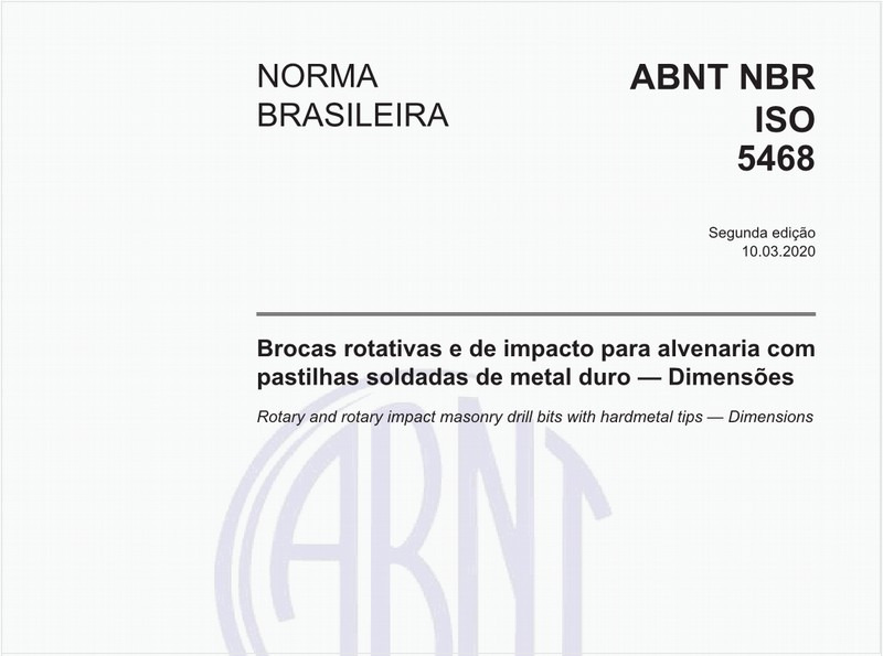 Brocas rotativas e de impacto para alvenaria com pastilhas soldadas de metal duro — Dimensões