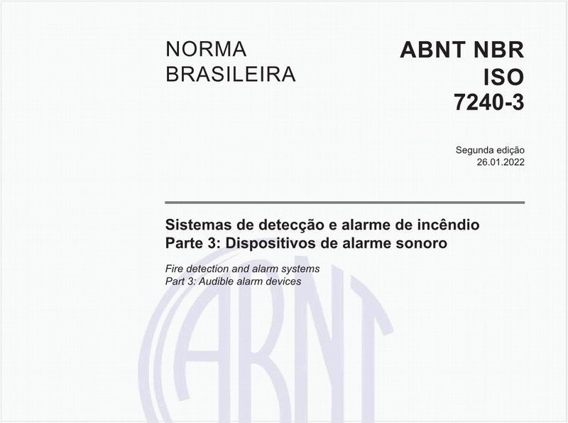 Sistemas de detecção e alarme de incêndio - Parte 3: Dispositivos de alarme sonoro