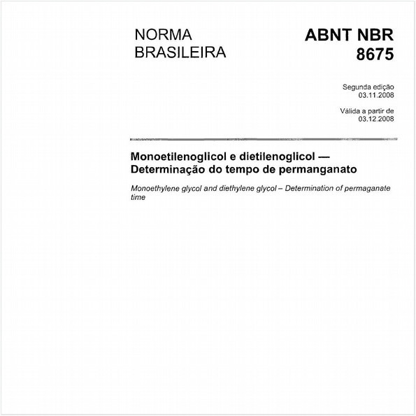 Monoetilenoglicol e dietilenoglicol - Determinação do tempo de permanganato