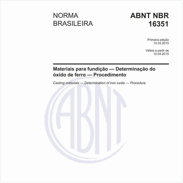 Materiais para fundição - Determinação do óxido de ferro - Procedimento