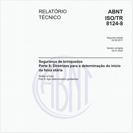 Segurança de brinquedos - Parte 8: Diretrizes para a determinação do início da faixa etária