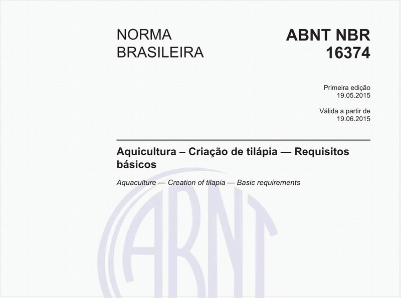 Aquicultura – Criação de tilápia — Requisitos básicos