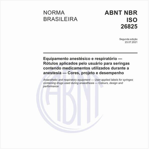 Equipamento anestésico e respiratório - Rótulos aplicados pelo usuário para seringas contendo medicamentos utilizados durante a anestesia - Cores, projeto e desempenho