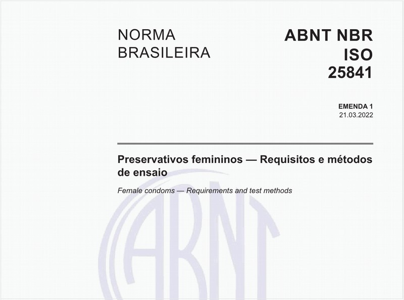 Preservativos femininos - Requisitos e métodos de ensaio