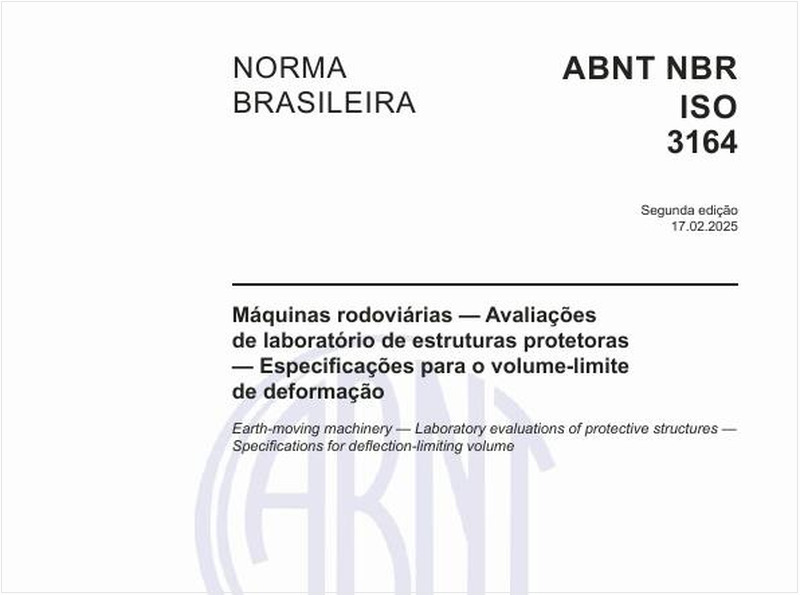 Máquinas rodoviárias - Avaliações de laboratório de estruturas protetoras - Especificações para o volume-limite de deformação