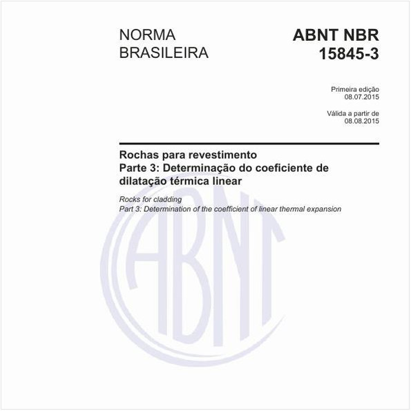 Rochas para revestimento - Parte 3: Determinação do coeficiente de dilatação térmica linear