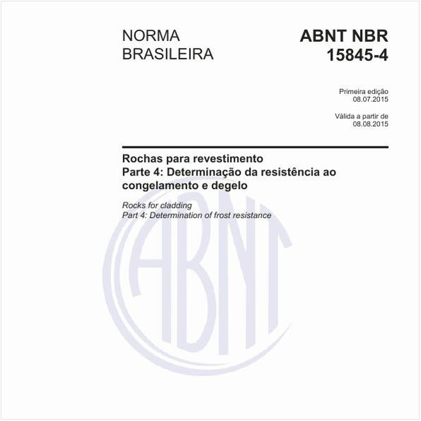 Rochas para revestimento - Parte 4: Determinação da resistência ao congelamento e degelo