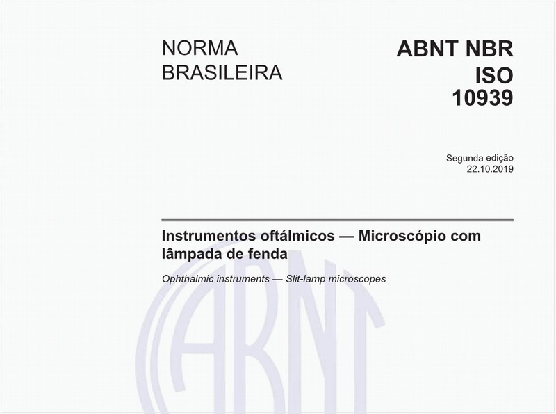 Instrumentos oftálmicos — Microscópio com lâmpada de fenda