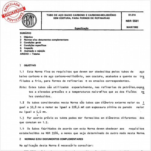 Tubo de aço baixo carbono e carbono-molibdênio sem costura, para fornos de refinarias