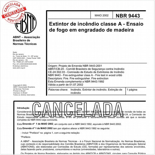 Extintor de incêndio classe A - Ensaio de fogo em engradado de madeira