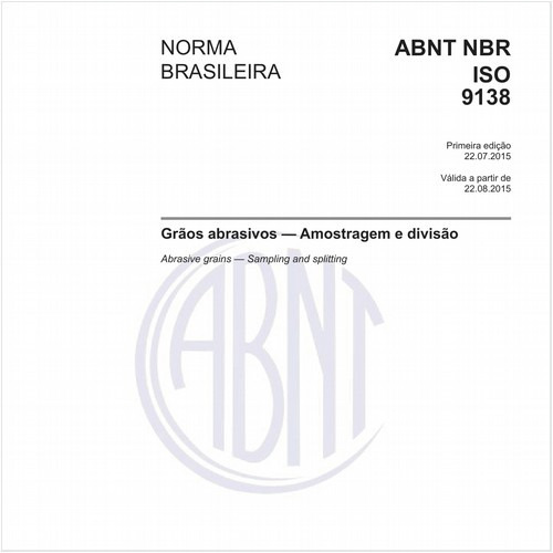 Grãos abrasivos - Amostragem e divisão