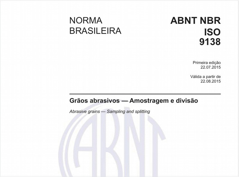 Grãos abrasivos - Amostragem e divisão