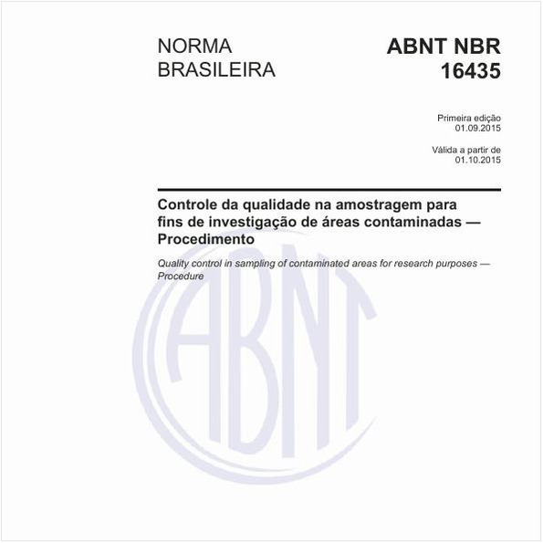 Controle da qualidade na amostragem para fins de investigação de áreas contaminadas - Procedimento
