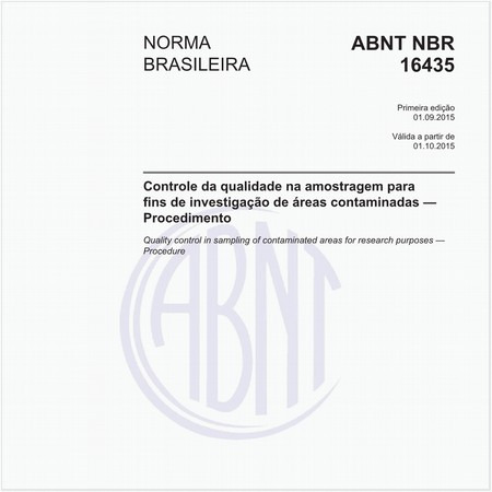 Controle da qualidade na amostragem para fins de investigação de áreas contaminadas - Procedimento