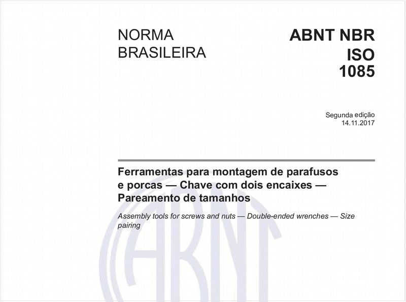 Ferramentas para montagem de parafusos e porcas — Chave com dois encaixes — Pareamento de tamanhos