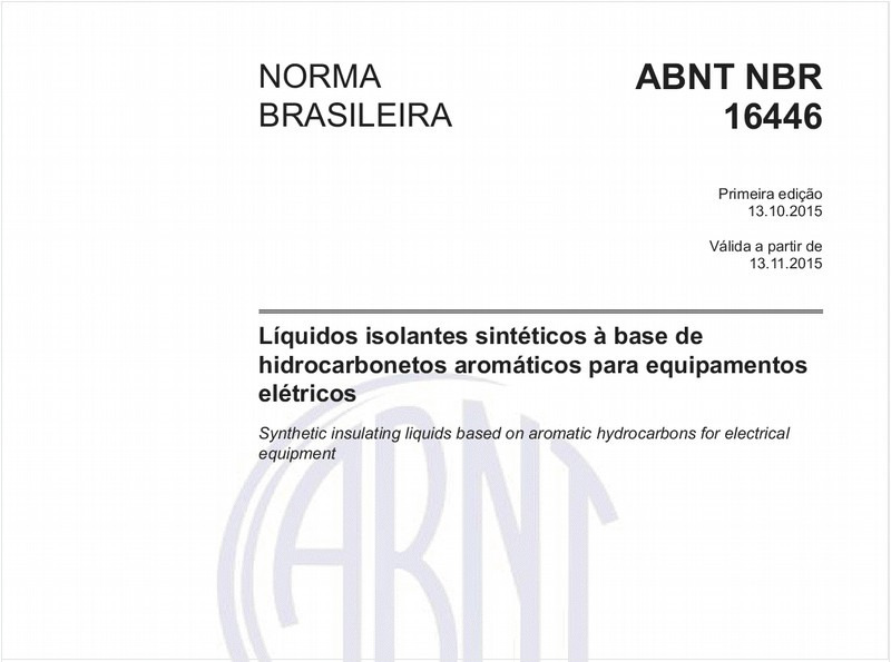 Líquidos isolantes sintéticos à base de hidrocarbonetos aromáticos para equipamentos elétricos