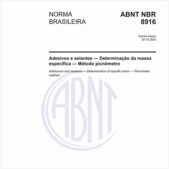Adesivos e selantes — Determinação da massa específica — Método picnômetro