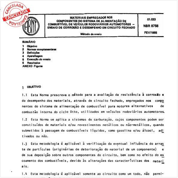 Materiais empregados nos componentes do sistema de alimentação de combustível de veículos rodoviários automotores - Ensaio de corrosão e desempenho em circuito fechado