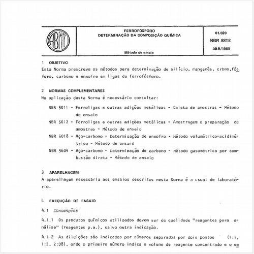 Ferrofósforo - Determinação da composição química - Método de ensaio