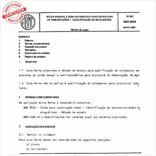 Solda manual e semi-automática para estrutura de embarcações - Qualificação de soldadores