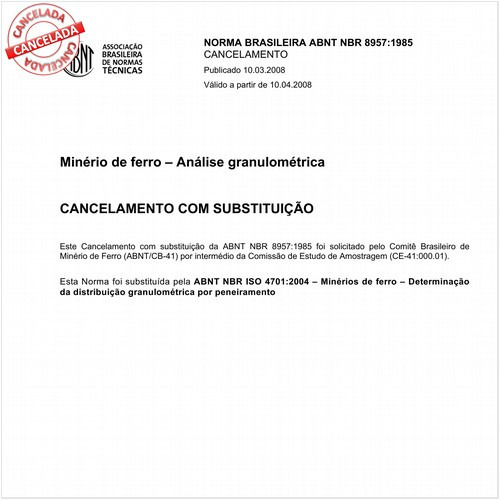 Minério de ferro - Análise granulométrica