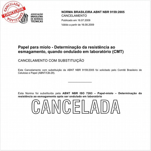 Papel para miolo - Determinação da resistência ao esmagamento, quando ondulado em laboratório (CMT)